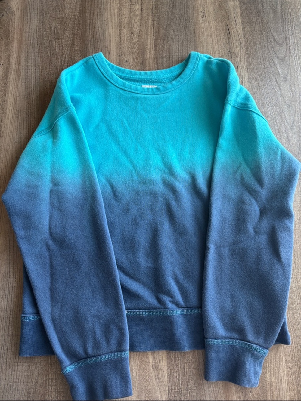Boys  Ombre Crewneck Sweatshirt - Turquoise to Navy